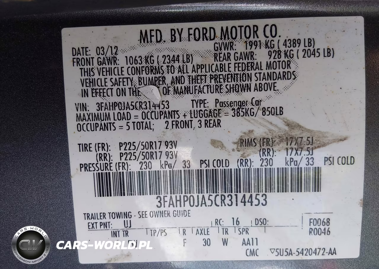 2012 Ford Fusion Sel VIN:3FAHP0JA5CR314453 - 9