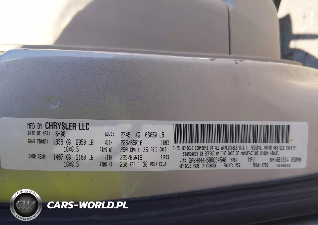 2008 Chrysler Town & Country Lx VIN:2A8HR44H58R834548 - 9