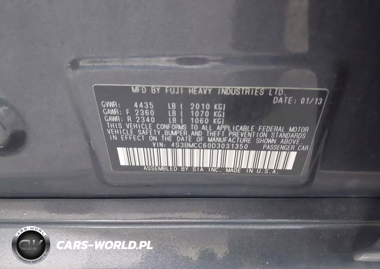 2013 Subaru Legacy 2.5I Premium VIN:4S3BMCC60D3031350 - 9