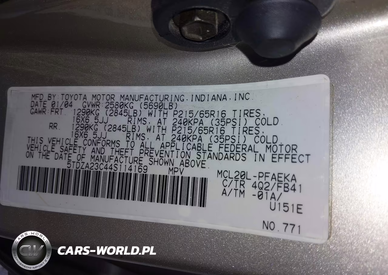 2004 Toyota Sienna Le VIN:5TDZA23C44S114169 - 9