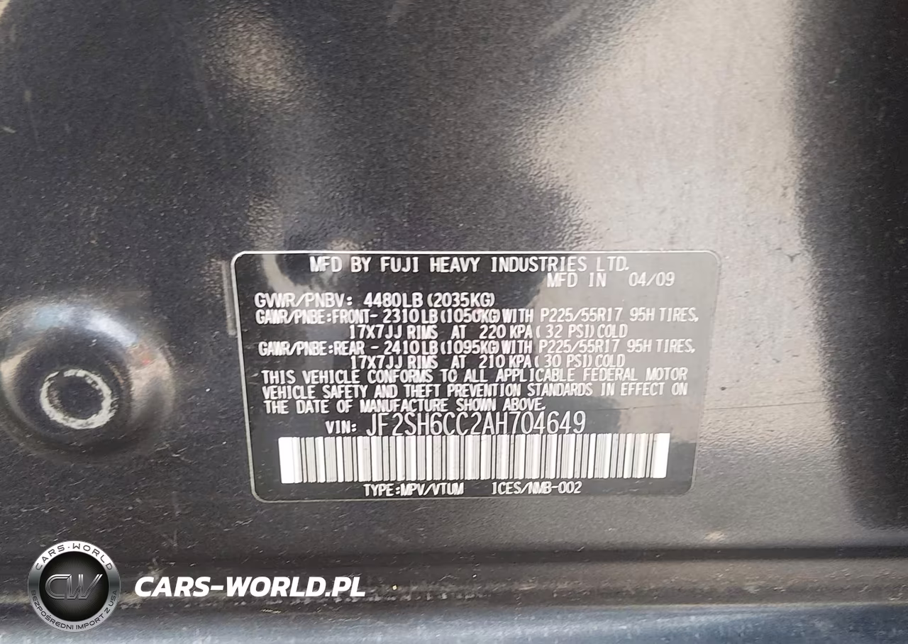 2010 Subaru Forester 2.5X Premium VIN:JF2SH6CC2AH704649 - 9