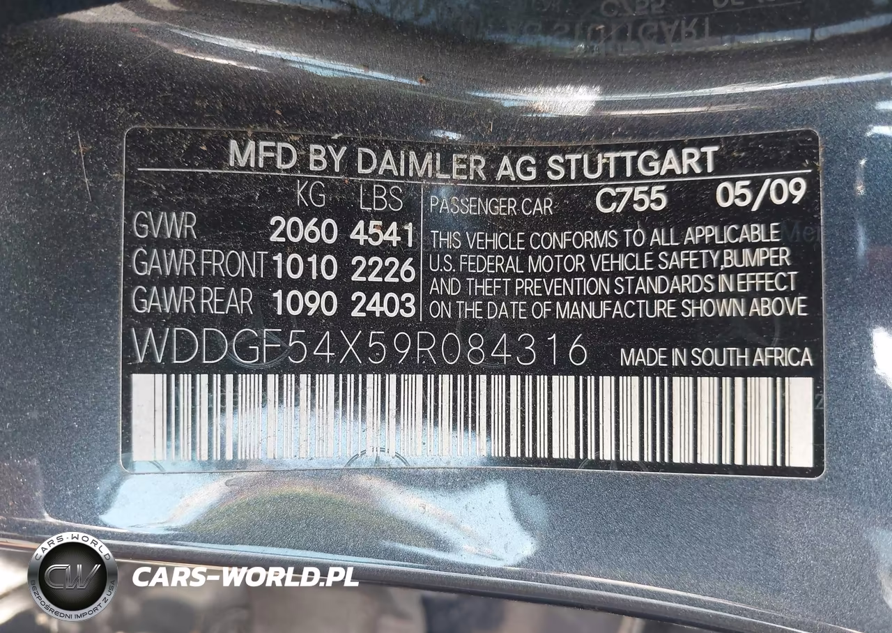 2009 Mercedes-Benz C 300 Luxury-Sport VIN:WDDGF54X59R084316 - 9