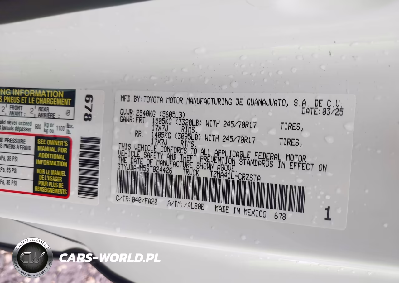 2025 Toyota Tacoma Sr VIN:3TYJDAHN5ST024426 - 9
