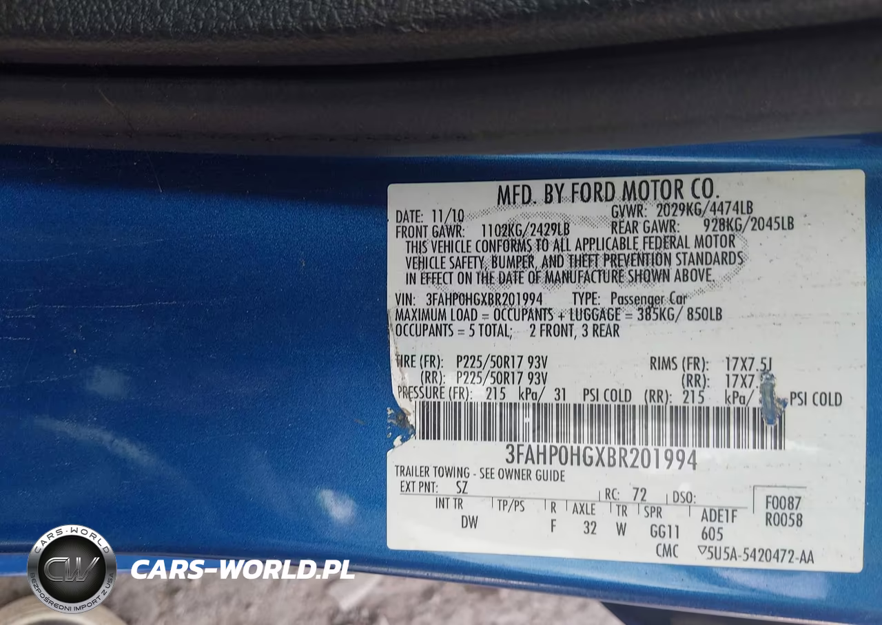 2011 Ford Fusion Se VIN:3FAHP0HGXBR201994 - 9