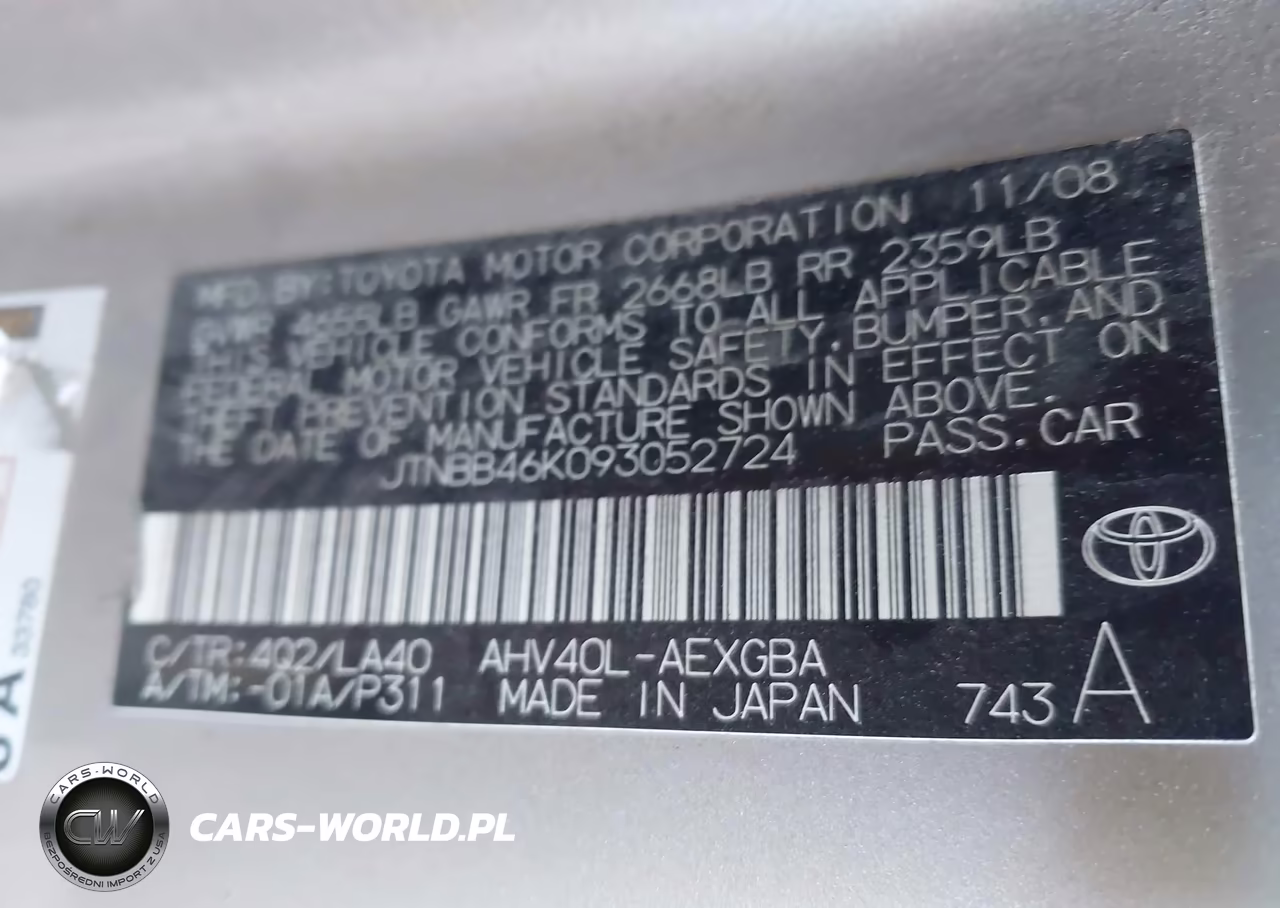 2009 Toyota Camry Hybrid VIN:JTNBB46K093052724 - 9