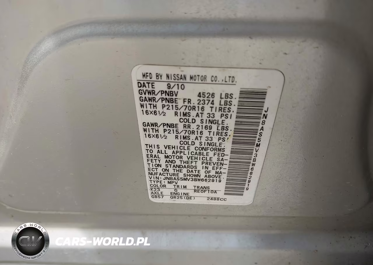 2011 Nissan Rogue S VIN:JN8AS5MV3BW662919 - 9