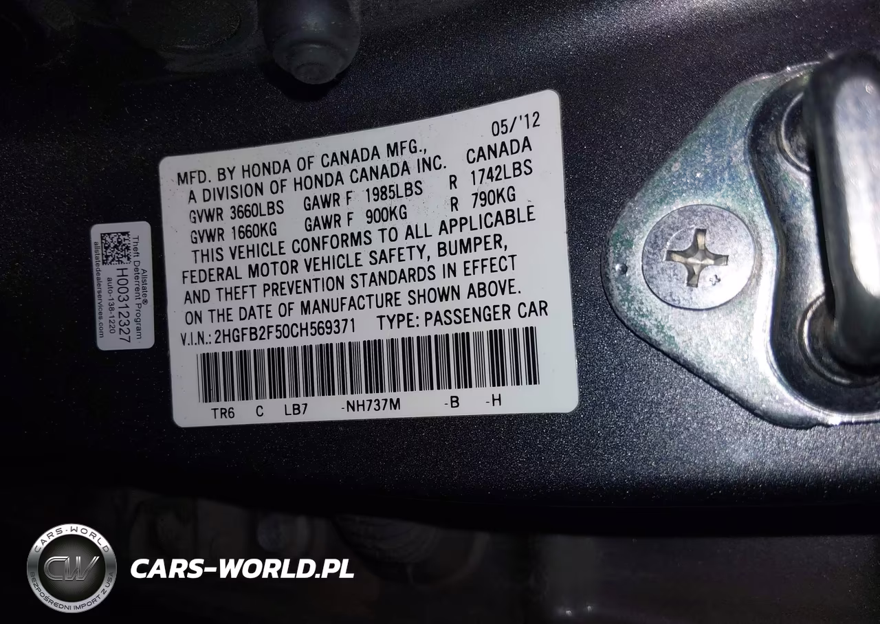 2012 Honda Civic Lx VIN:2HGFB2F50CH569371 - 9