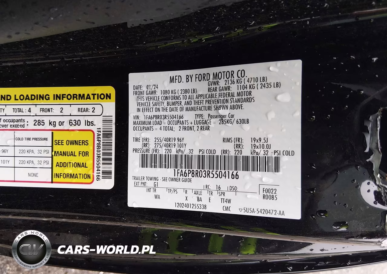 2024 Ford Mustang Dark Horse Fastback VIN:1FA6P8R03R5504166 - 9