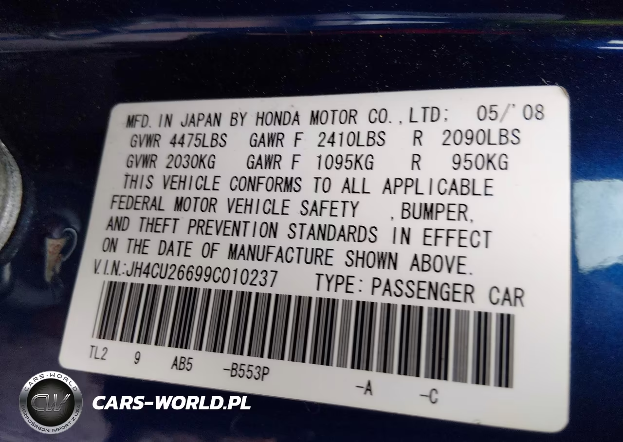 2009 Acura Tsx VIN:JH4CU26699C010237 - 9