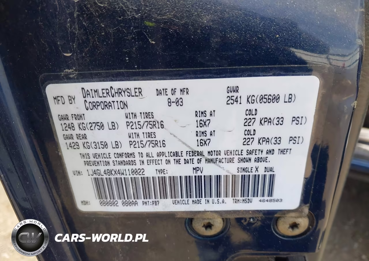 2004 Jeep Liberty Sport VIN:1J4GL48KX4W110022 - 9