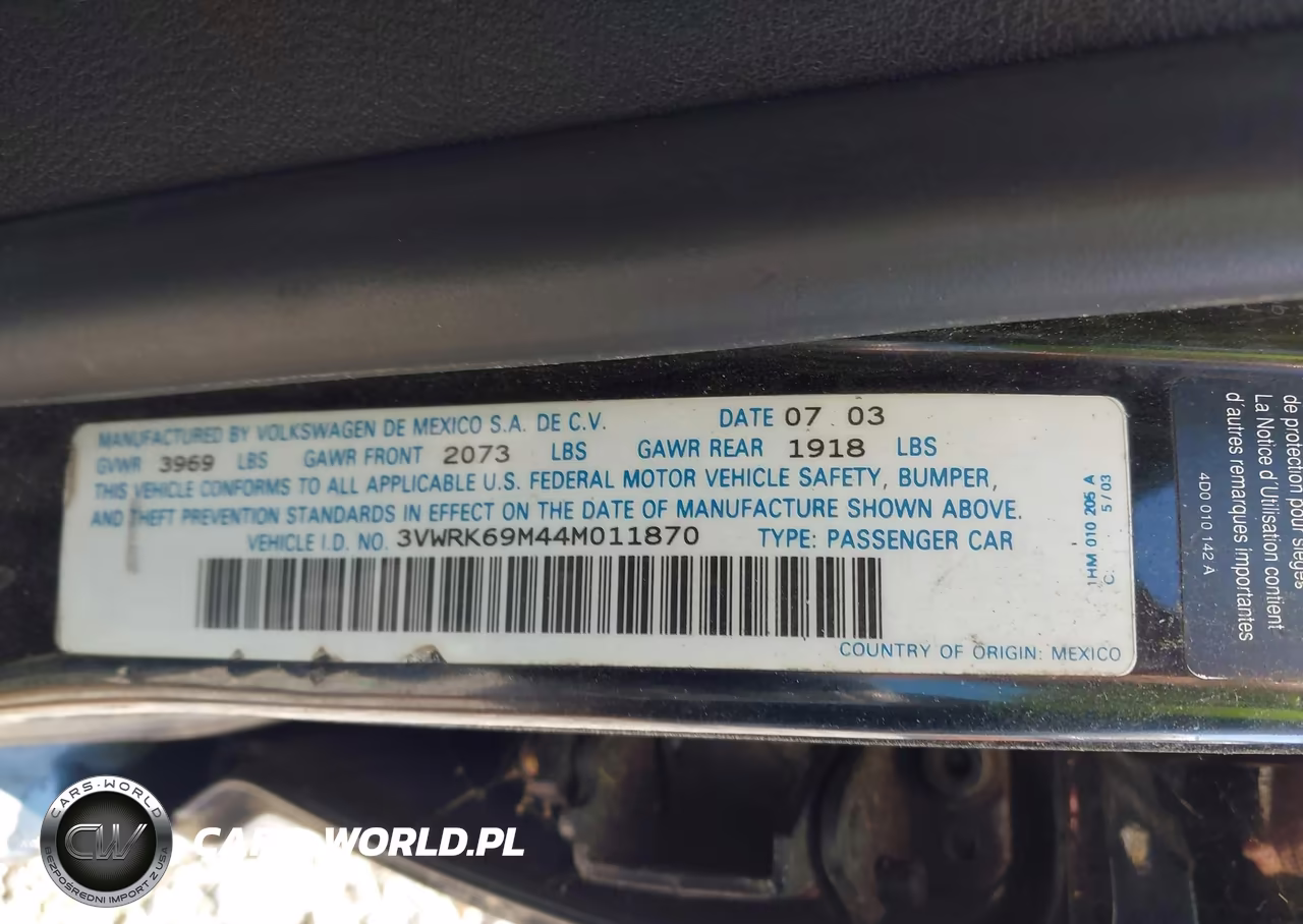 2004 Volkswagen Jetta Gl VIN:3VWRK69M44M011870 - 9