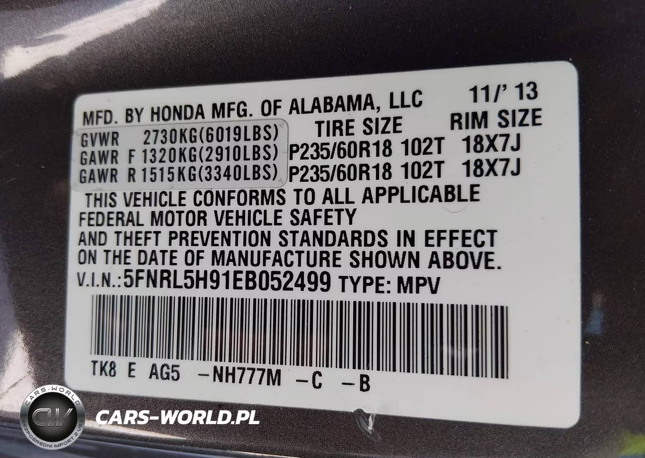 2014 Honda Odyssey Touring-Touring Elite VIN:5FNRL5H91EB052499 - 9