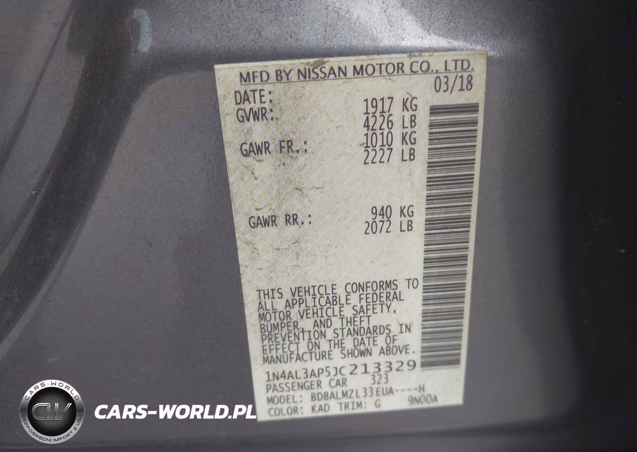 2018 Nissan Altima 2.5 Sv VIN:1N4AL3AP5JC213329 - 9