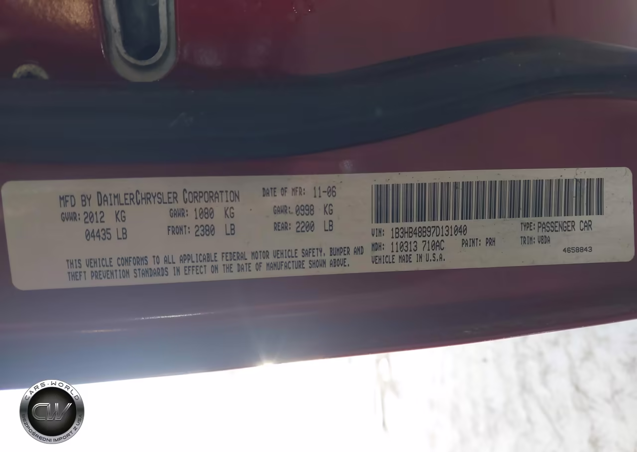 2007 Dodge Caliber VIN:1B3HB28B77D127377 - 9