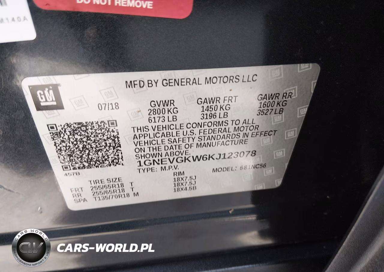2019 Chevrolet Traverse 1Lt VIN:1GNEVGKW6KJ123078 - 9