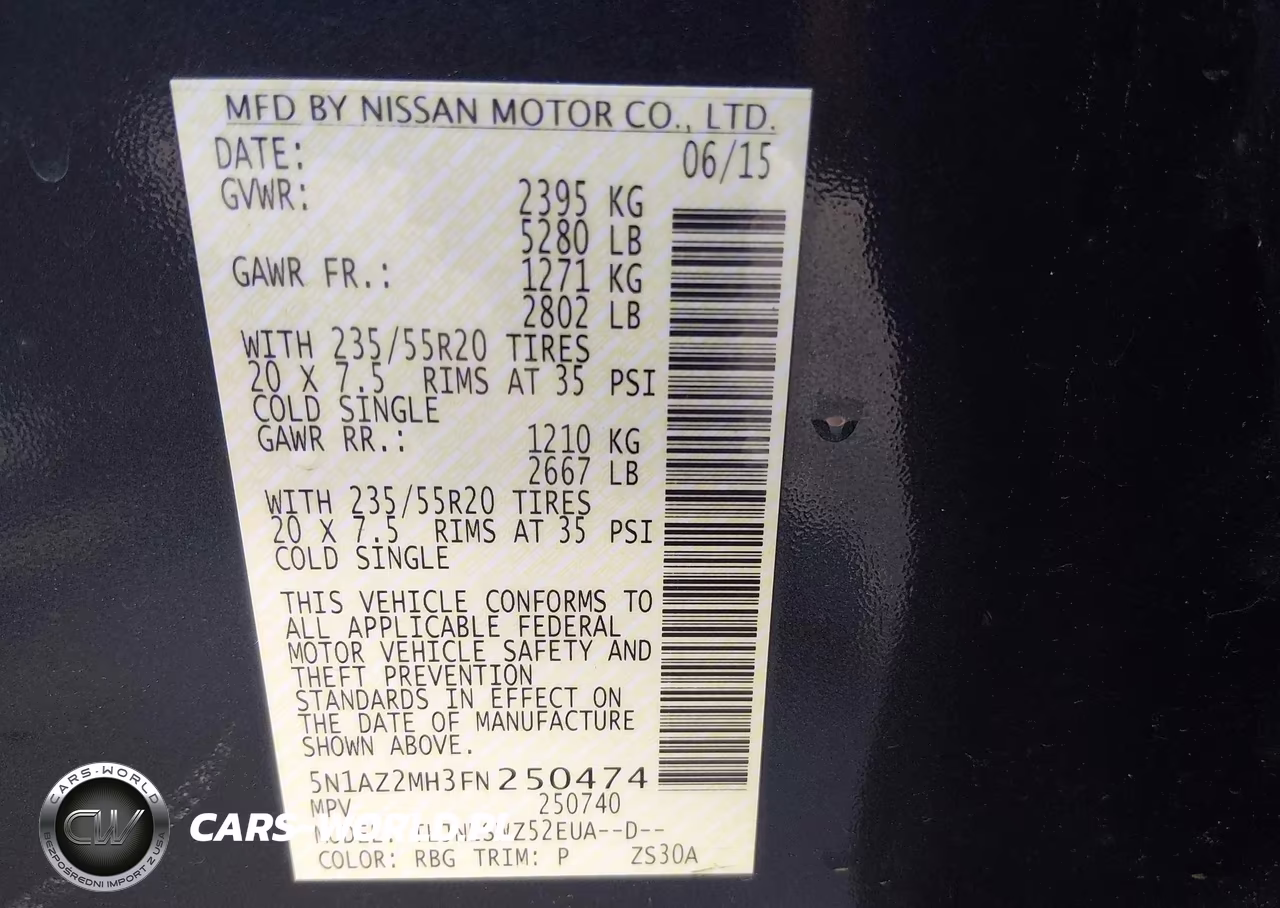 2015 Nissan Murano Platinum VIN:5N1AZ2MH3FN250474 - 9