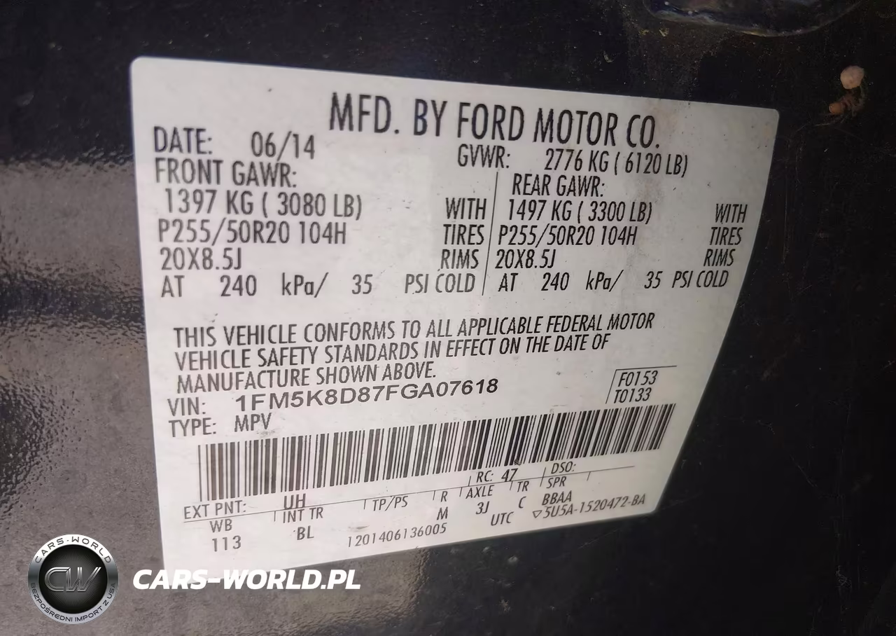 2015 Ford Explorer Xlt VIN:1FM5K8D87FGA07618 - 9