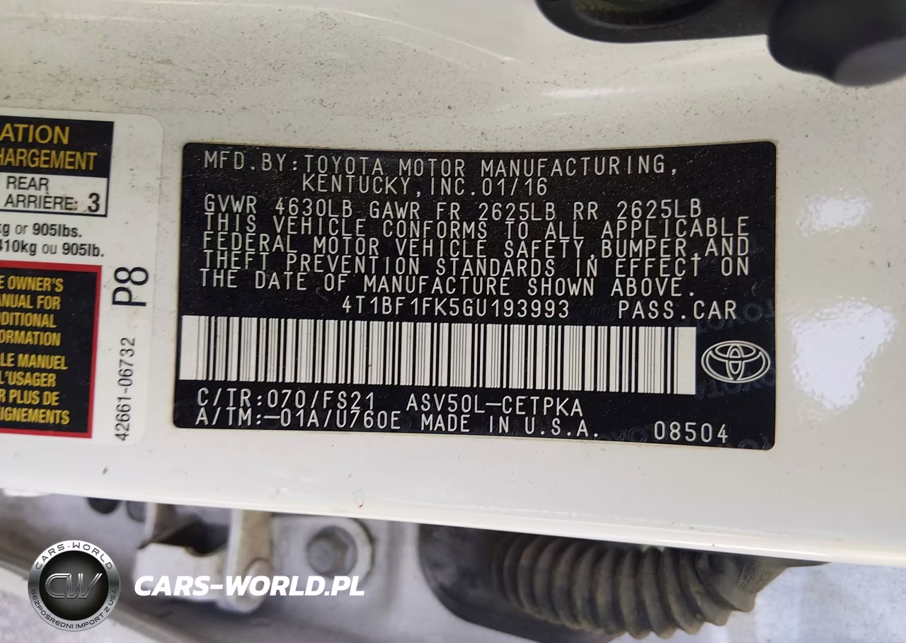 2016 Toyota Camry Se VIN:4T1BF1FK5GU193993 - 9