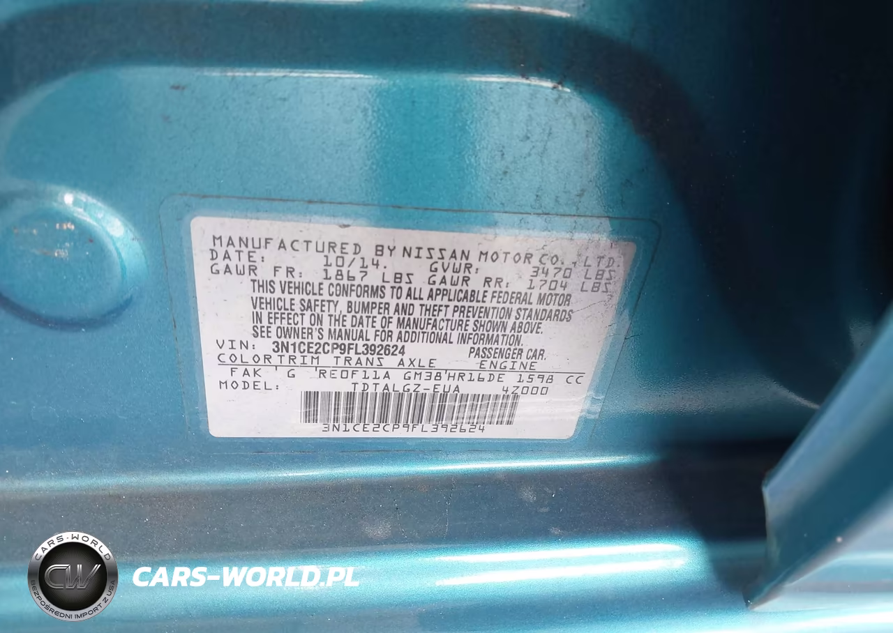 2015 Nissan Versa Note Sr VIN:3N1CE2CP9FL392624 - 9