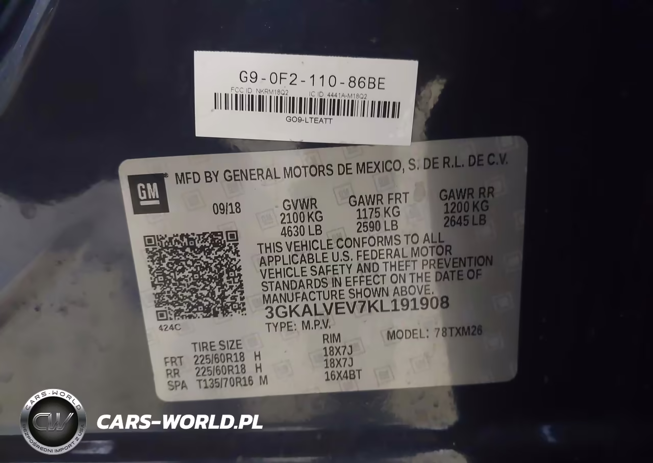 2019 GMC Terrain Slt VIN:3GKALVEV7KL191908 - 9