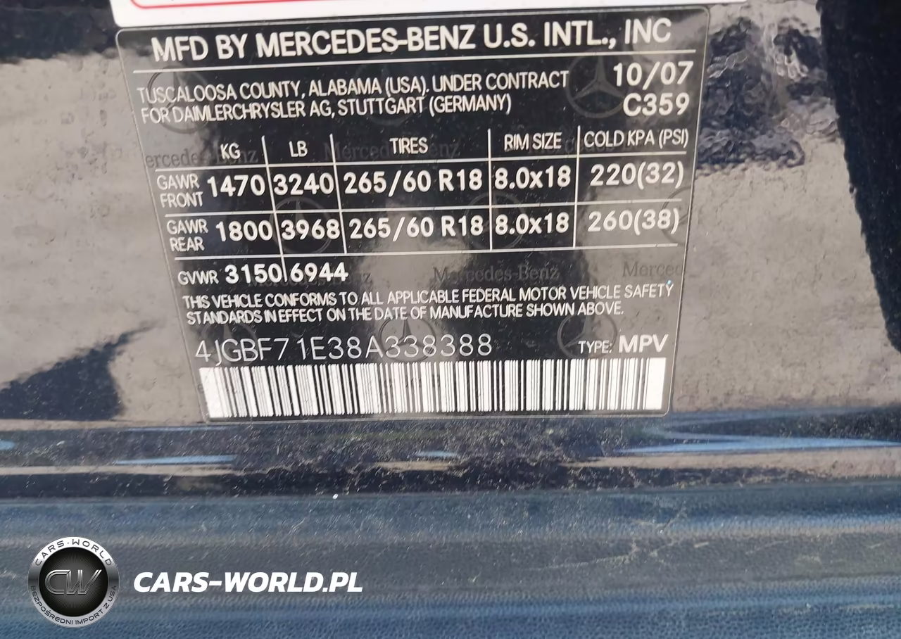 2008 Mercedes-Benz Gl-Class 4.6L VIN:4JGBF71E38A338388 - 9
