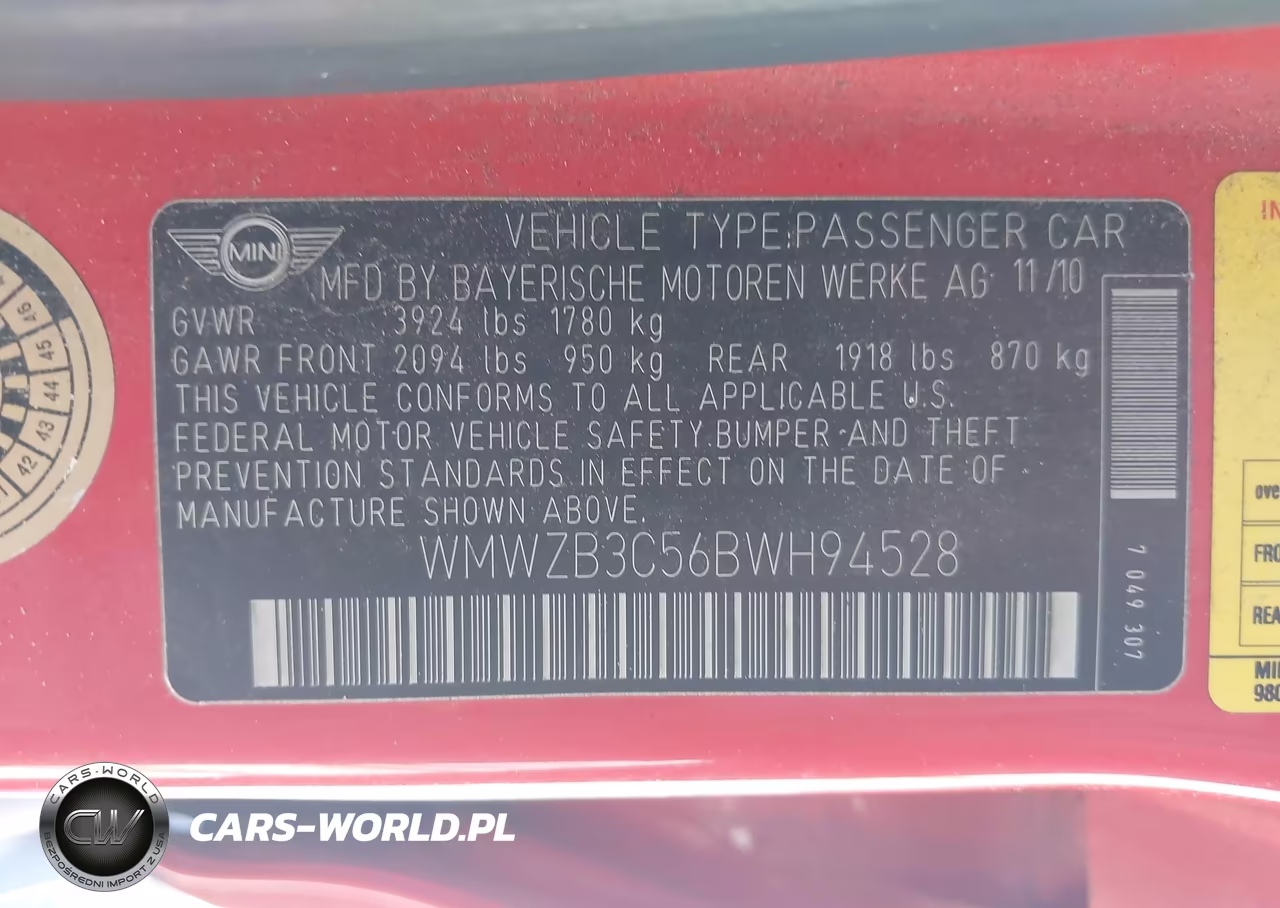 2011 Mini Cooper Countryman VIN:WMWZB3C56BWH94528 - 9
