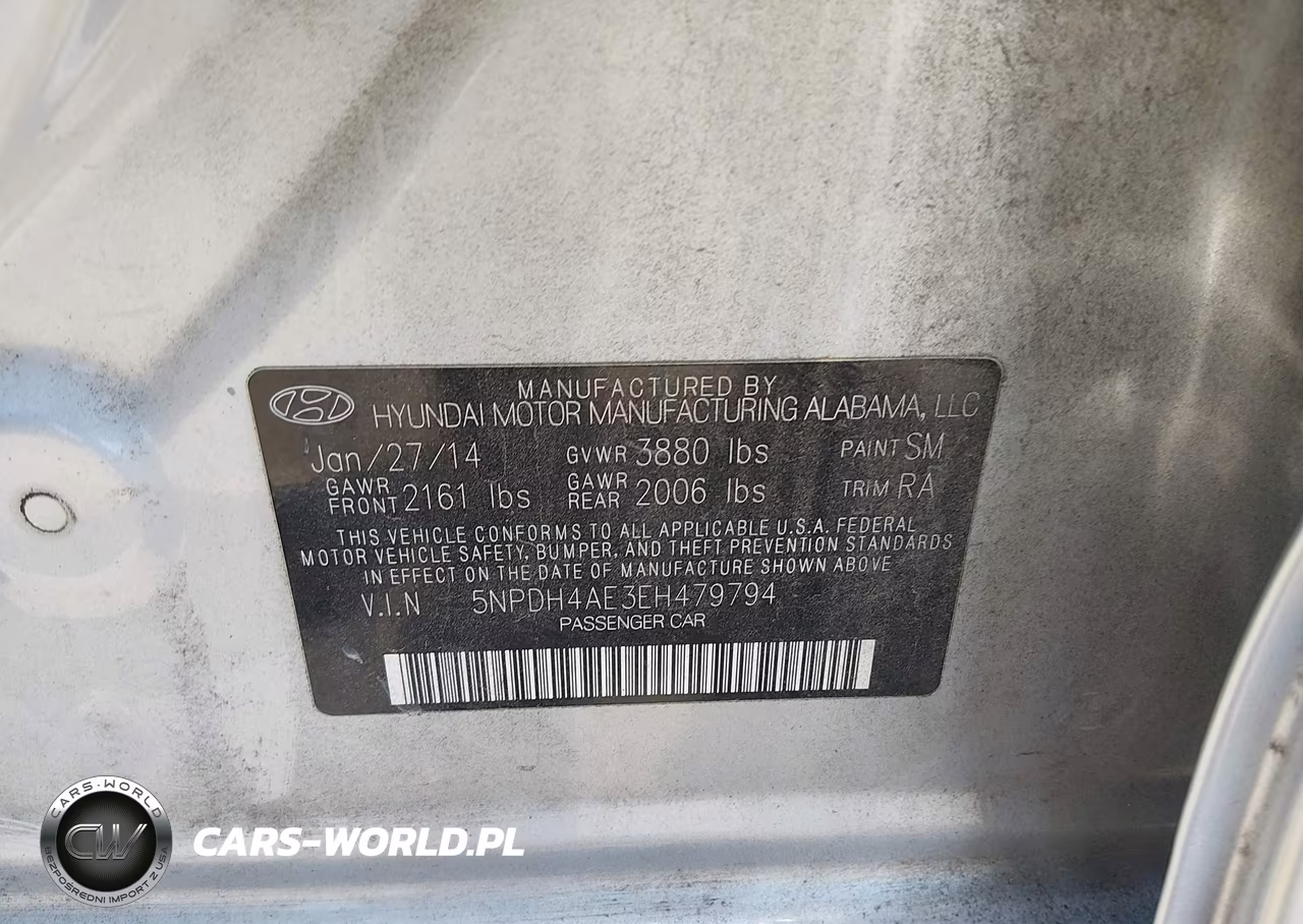 2014 Hyundai Elantra Se VIN:5NPDH4AE3EH479794 - 9