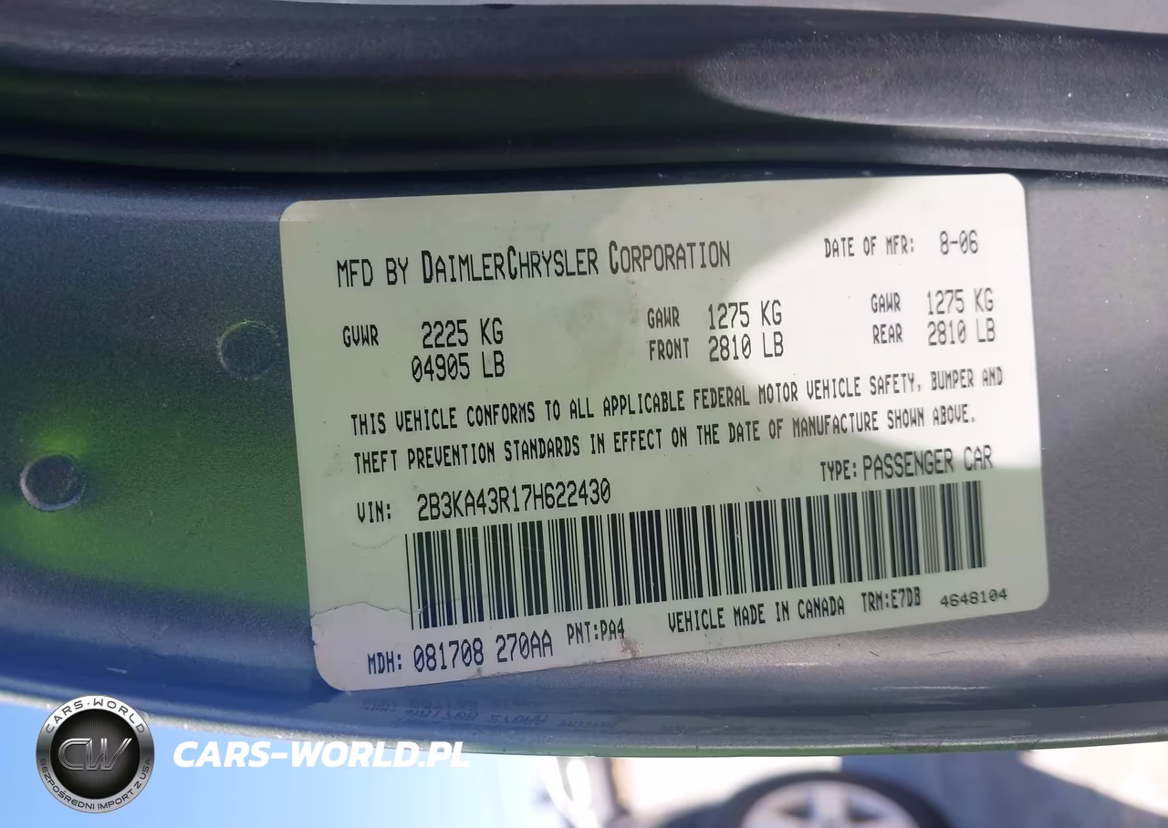 2007 Dodge Charger VIN:2B3KA43R17H622430 - 9
