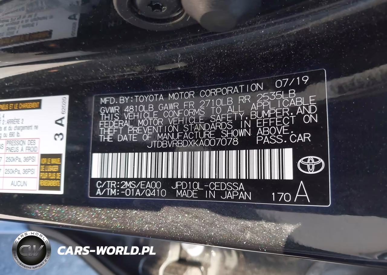 2019 Toyota Mirai VIN:JTDBVRBDXKA007078 - 9