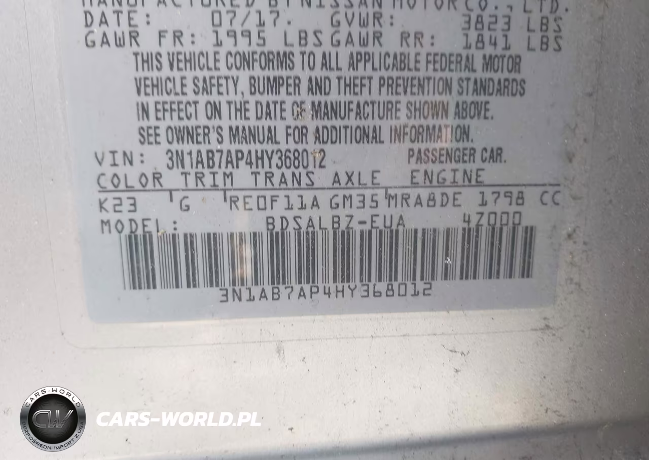 2017 Nissan Sentra S VIN:3N1AB7AP4HY368012 - 9