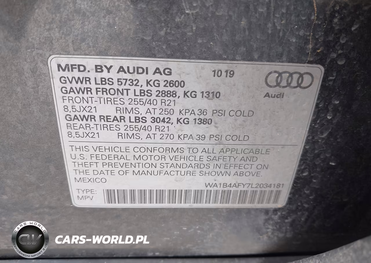 2020 Audi Sq5 Premium Plus Tfsi Quattro Tiptronic VIN:WA1B4AFY7L2034181 - 9