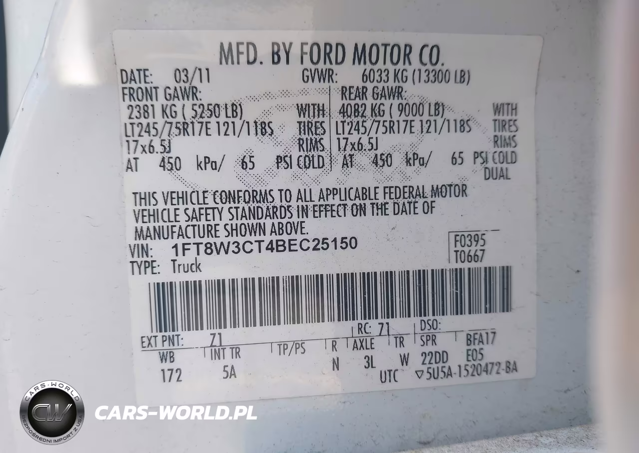 2011 Ford F-350 Lariat VIN:1FT8W3CT4BEC25150 - 8