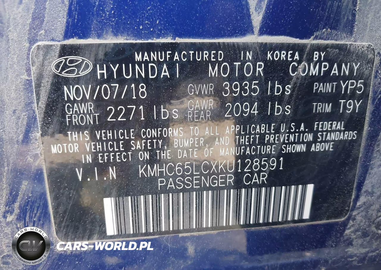 2019 Hyundai Ioniq Hybrid Blue VIN:KMHC65LCXKU128591 - 9