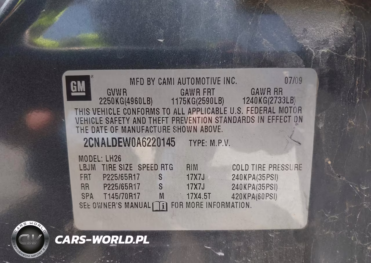 2010 Chevrolet Equinox Lt VIN:2CNALDEW0A6220145 - 9