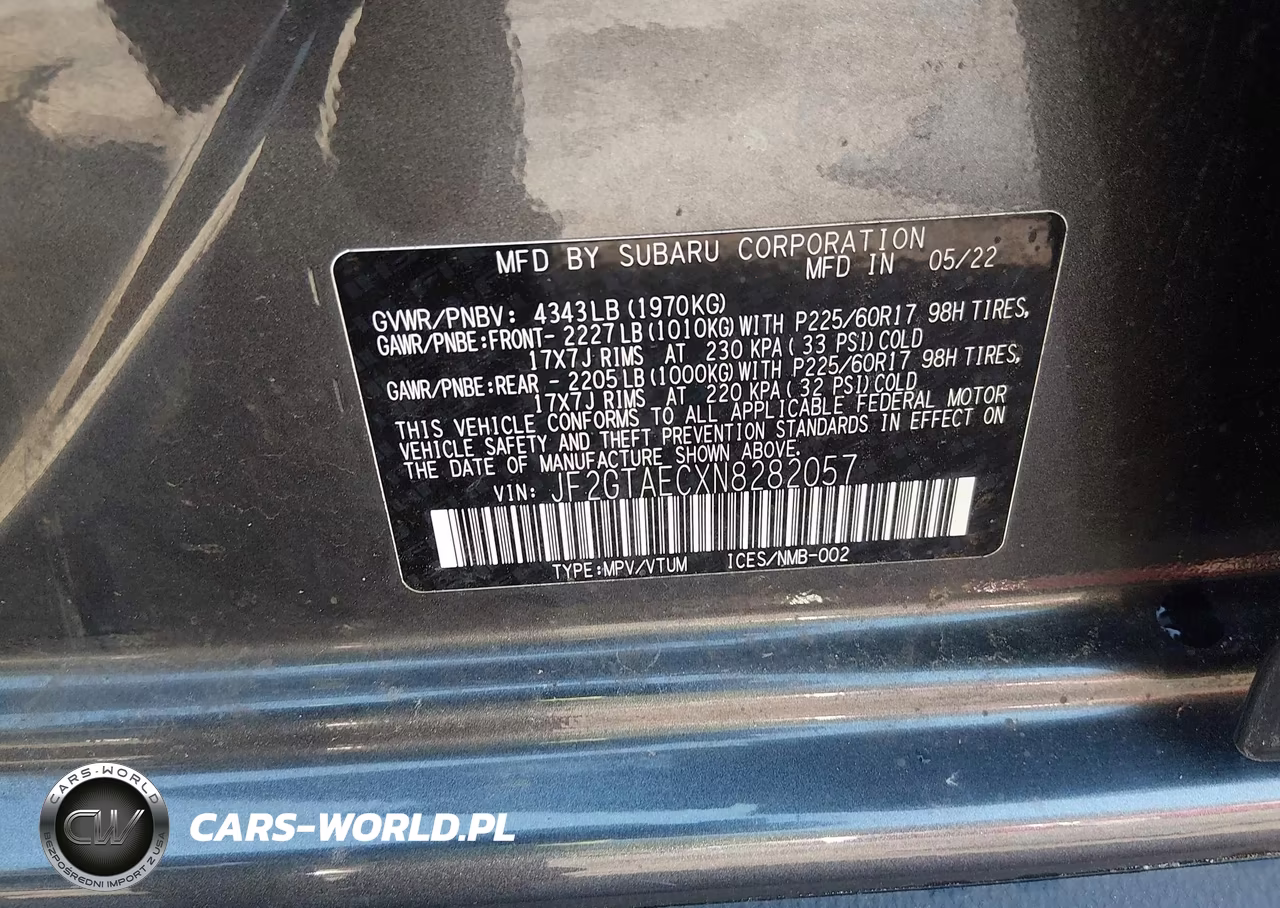 2022 Subaru Crosstrek Premium VIN:JF2GTAECXN8282057 - 9