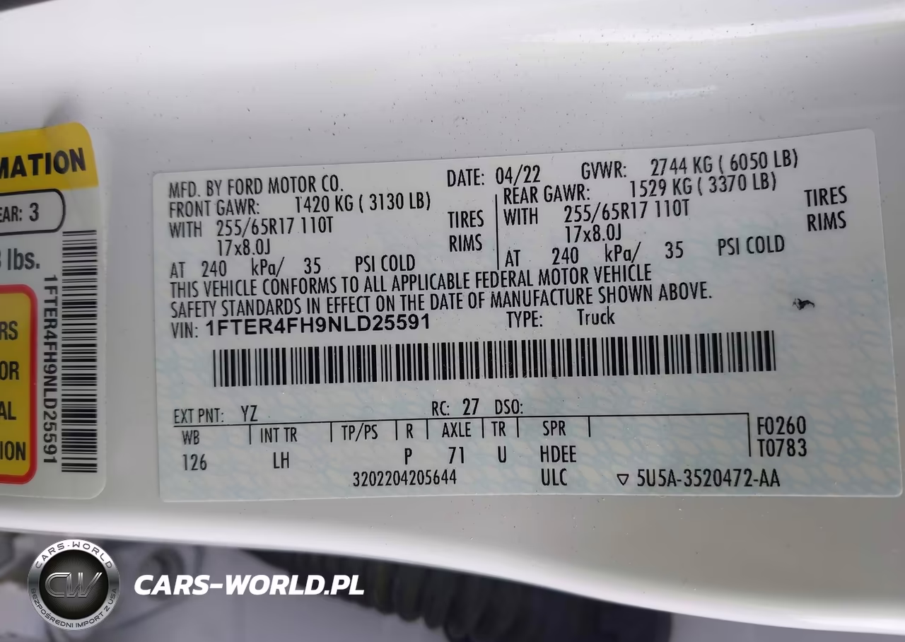 2022 Ford Ranger Lariat-Xl-Xlt VIN:1FTER4FH9NLD25591 - 9