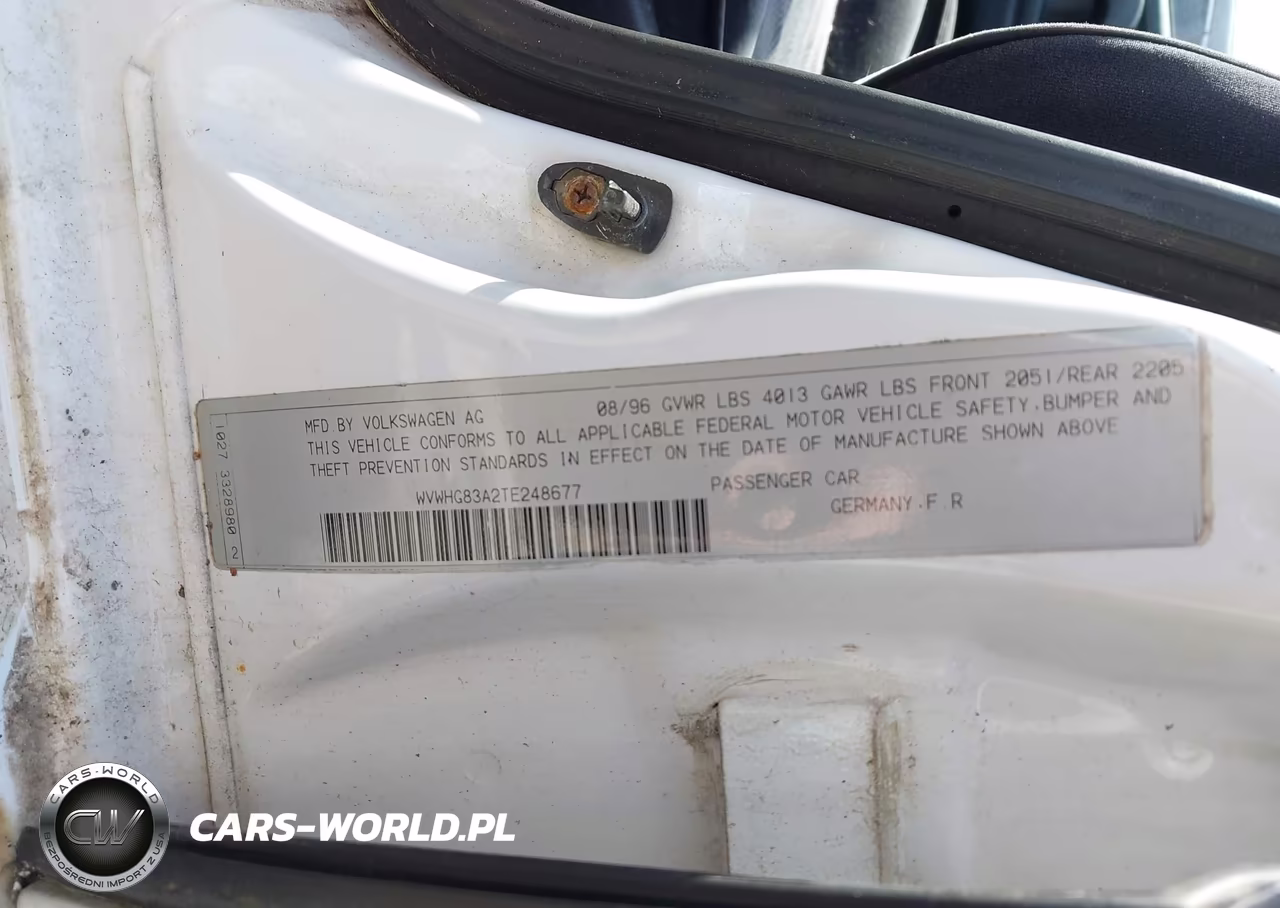 1996 Volkswagen Passat Tdi VIN:WVWHG83A2TE248677 - 9