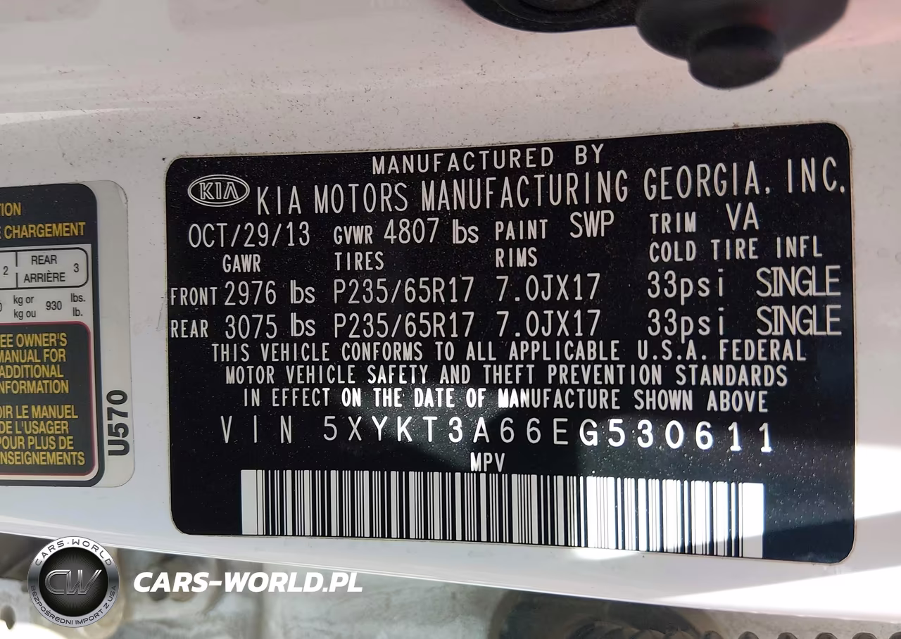 2014 Kia Sorento Lx VIN:5XYKT3A66EG530611 - 9