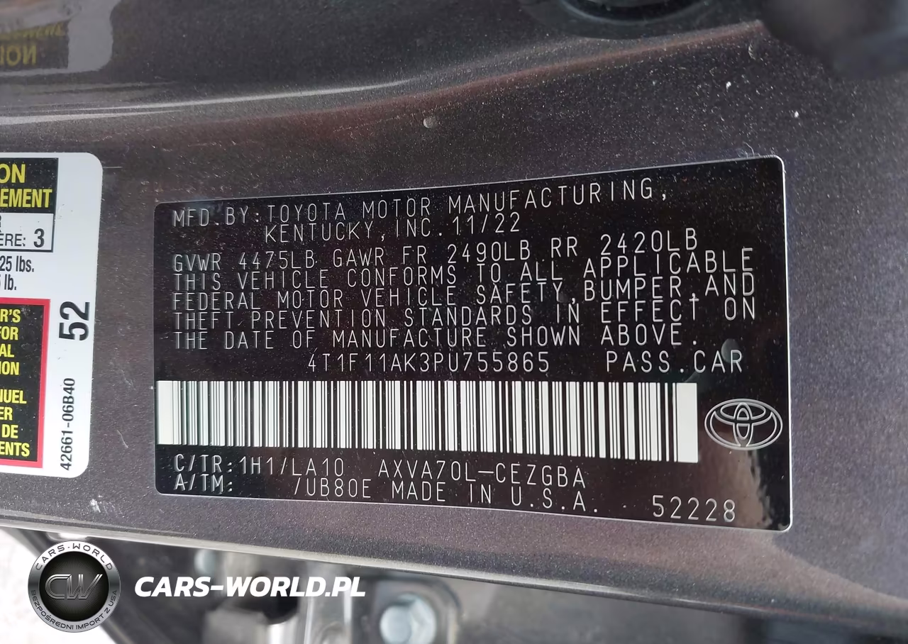 2023 Toyota Camry Xle VIN:4T1F11AK3PU755865 - 9