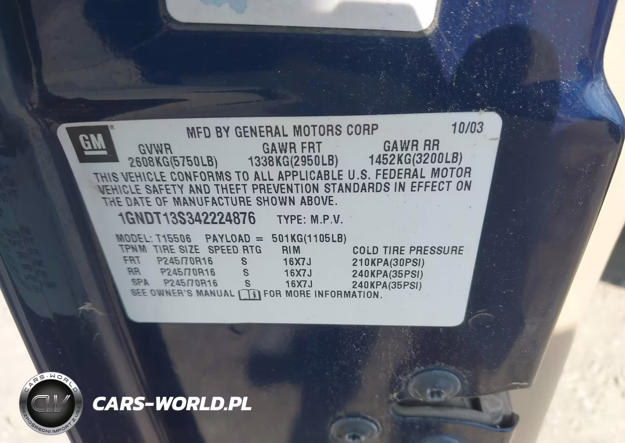 2004 Chevrolet Trailblazer Lt VIN:1GNDT13S342224876 - 9