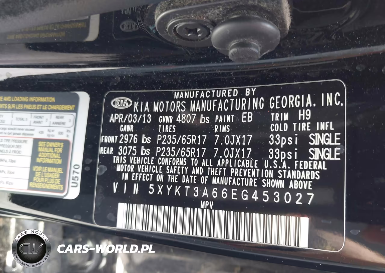 2014 Kia Sorento Lx VIN:5XYKT3A66EG453027 - 9