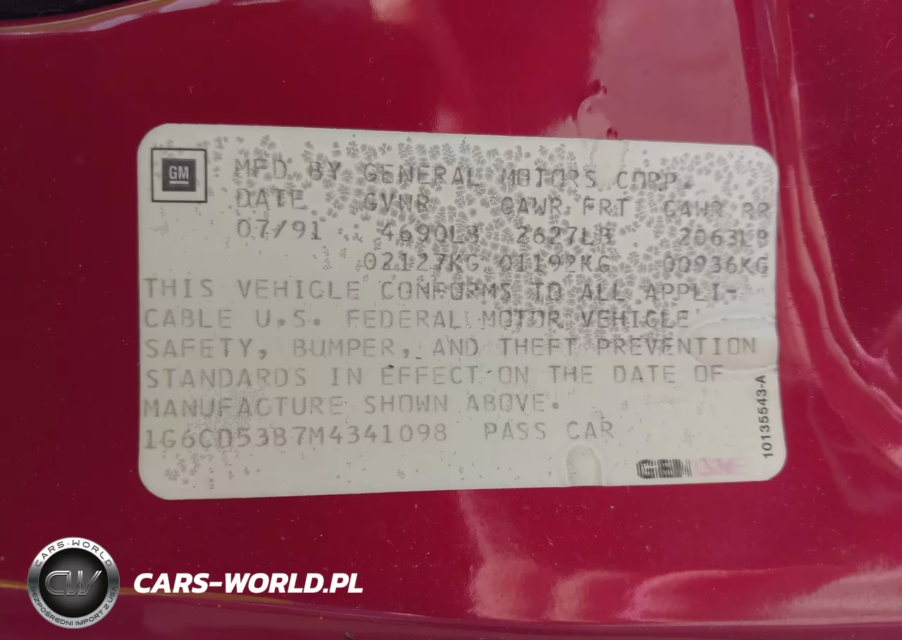 1991 Cadillac Deville VIN:1G6CD53B7M4341098 - 9