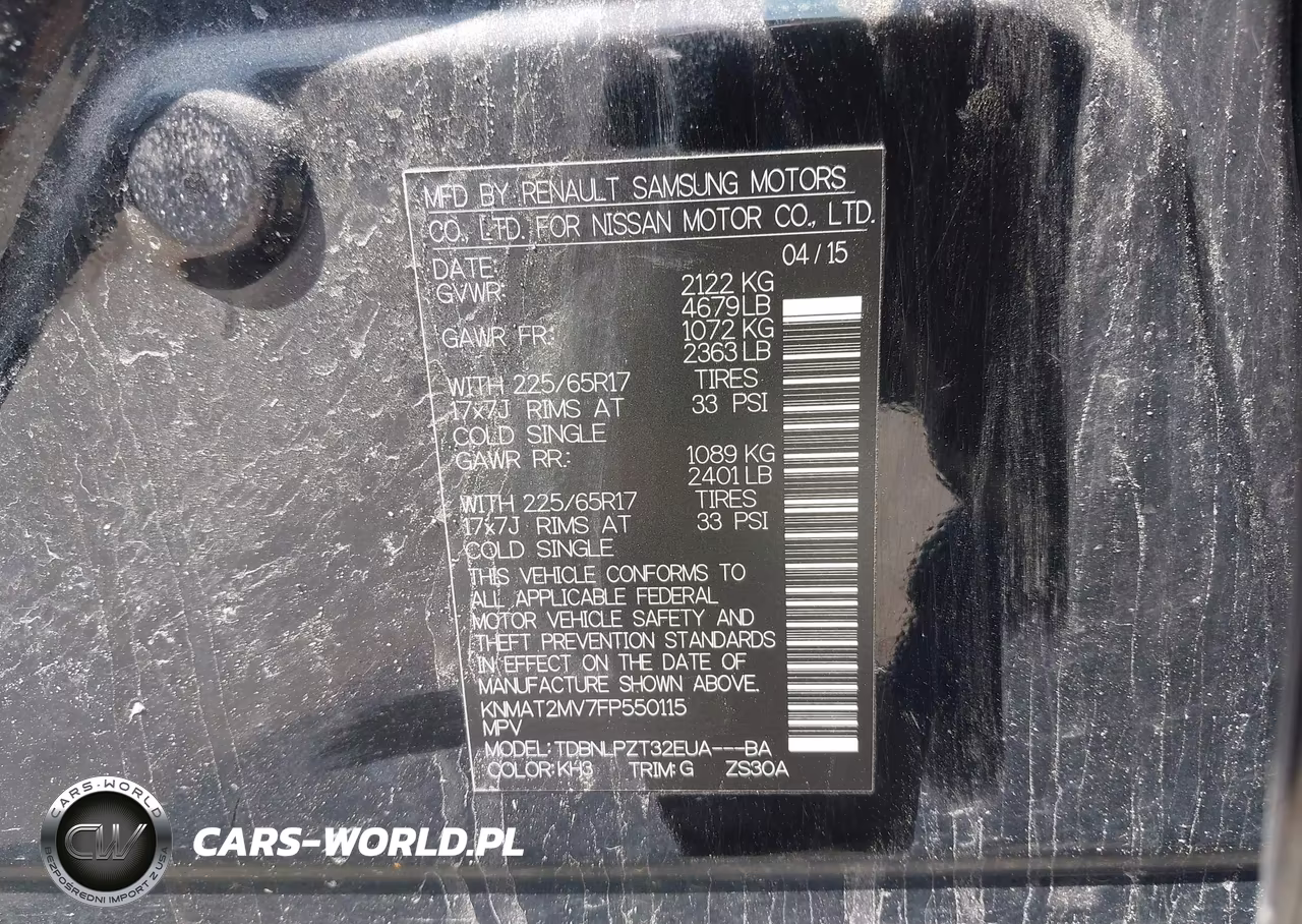 2015 Nissan Rogue S VIN:KNMAT2MV7FP550115 - 9