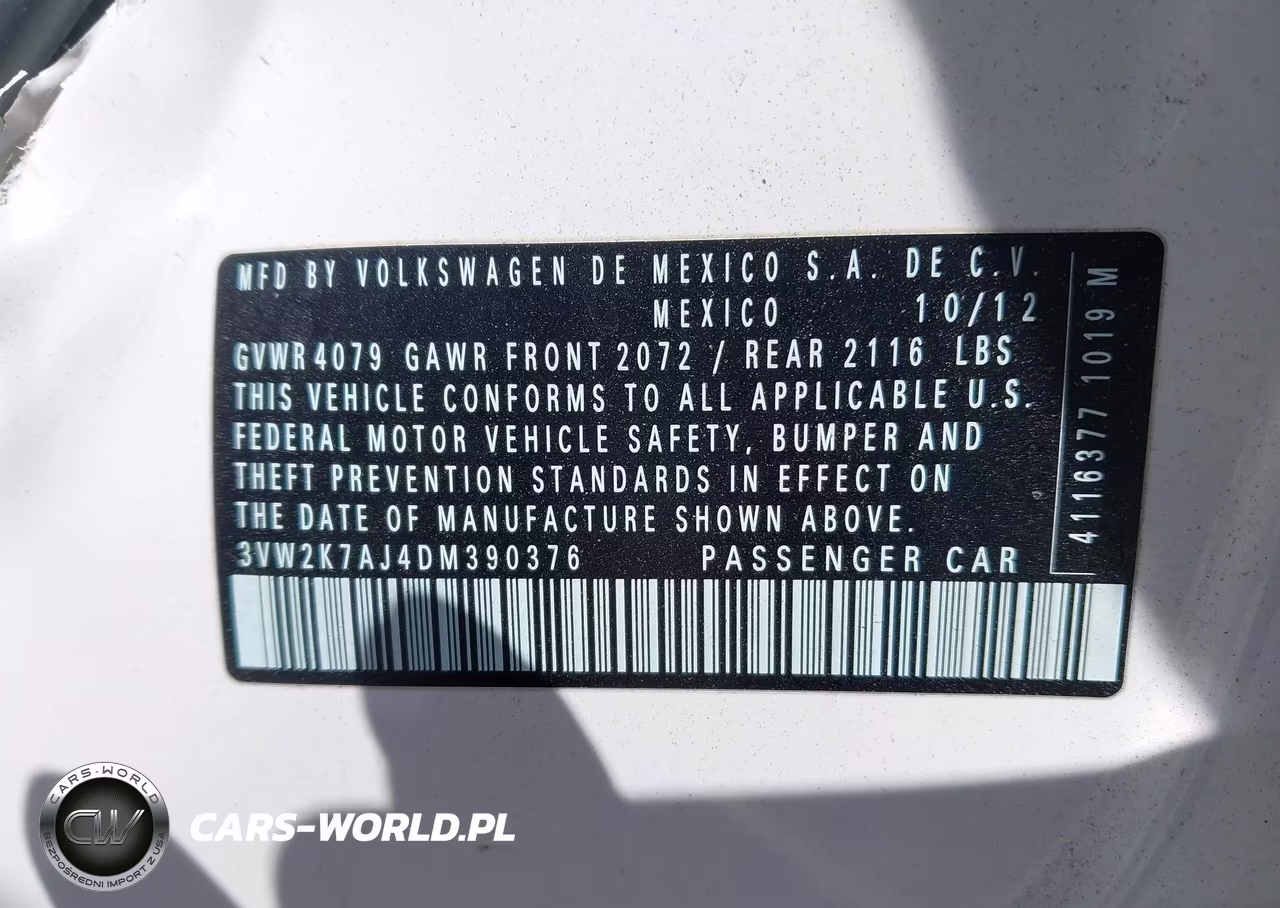 2013 Volkswagen Jetta 2.0L S VIN:3VW2K7AJ4DM390376 - 9