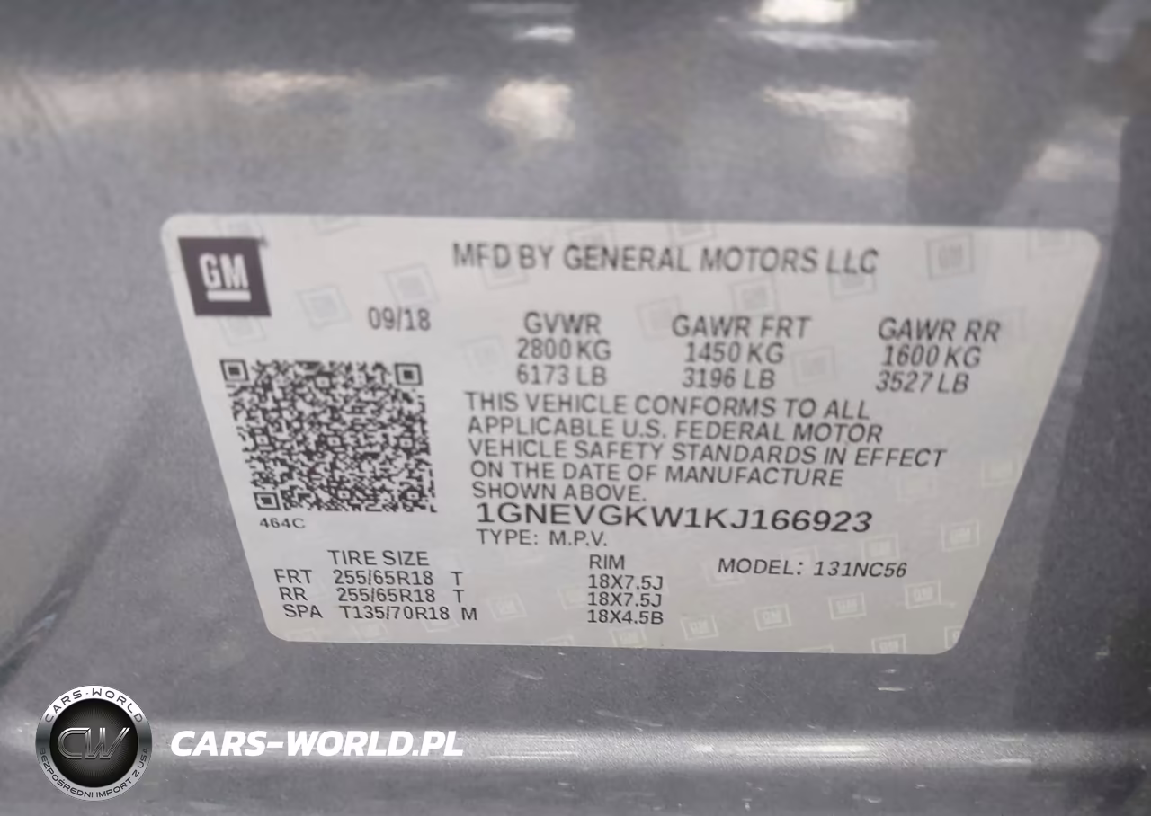 2019 Chevrolet Traverse 1Lt VIN:1GNEVGKW1KJ166923 - 9