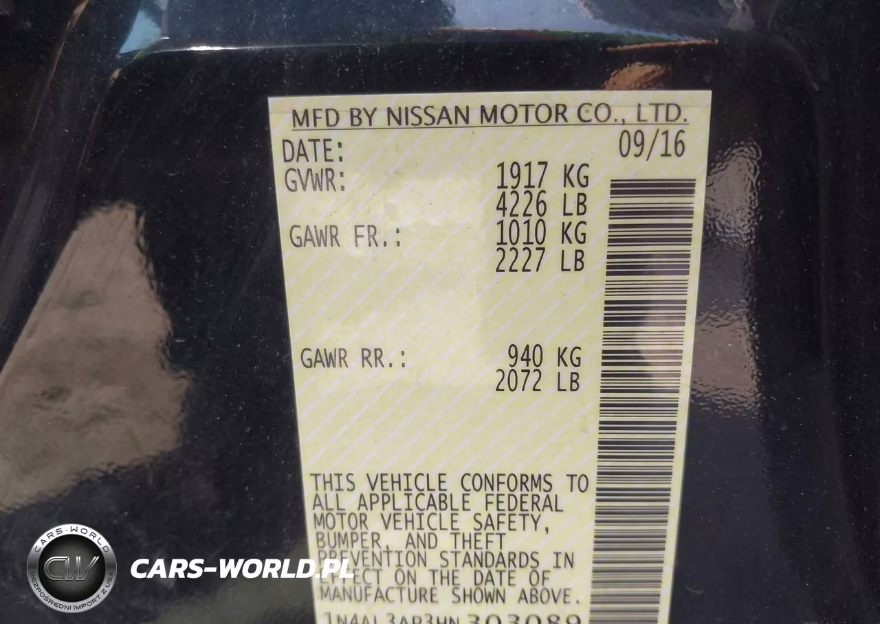 2017 Nissan Altima 2.5 S VIN:1N4AL3AP3HN303089 - 9
