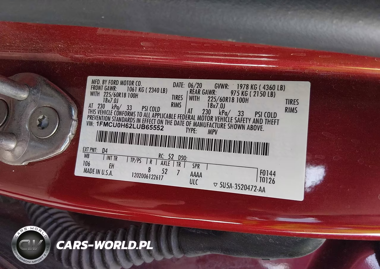 2020 Ford Escape Sel VIN:1FMCU0H62LUB65552 - 9