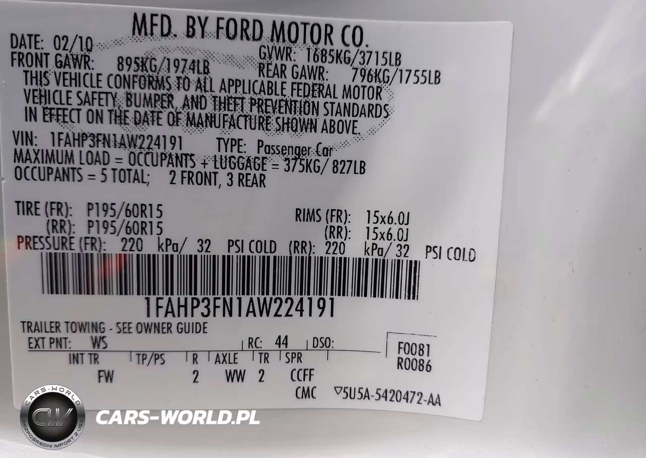 2010 Ford Focus Se VIN:1FAHP3FN1AW224191 - 9