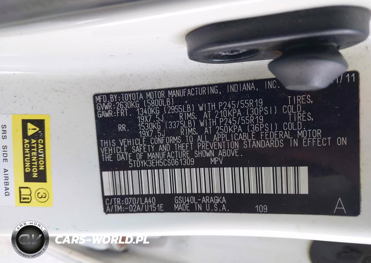 2012 Toyota Highlander Limited V6 VIN:5TDYK3EH5CS061309 - 9