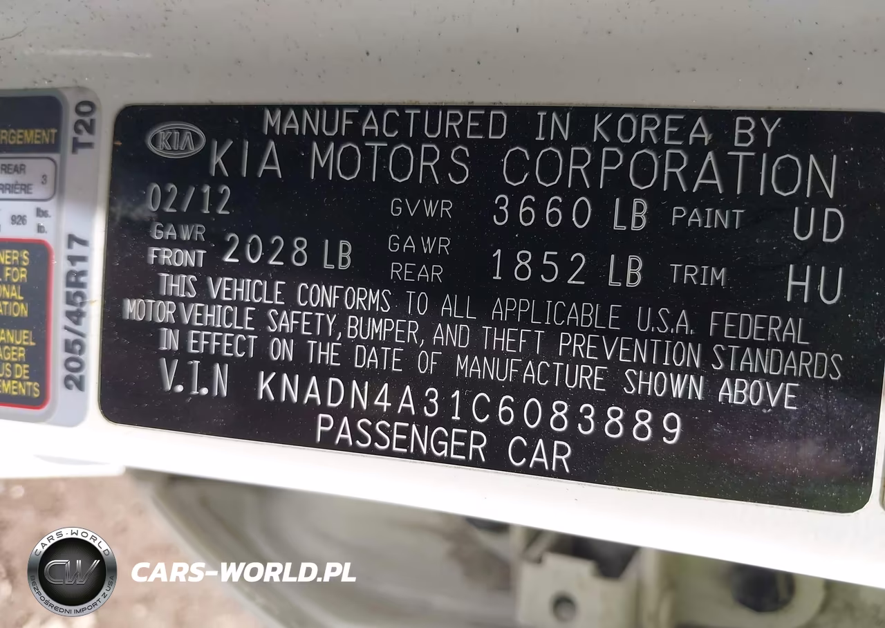 2012 Kia Rio Sx VIN:KNADN4A31C6083889 - 9